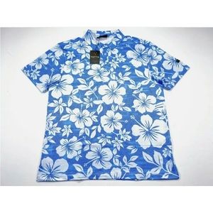 NWT Yatta | Golf Polo Mens Premium Stretch Polo Shirt Kahakai Blue White 2XL
